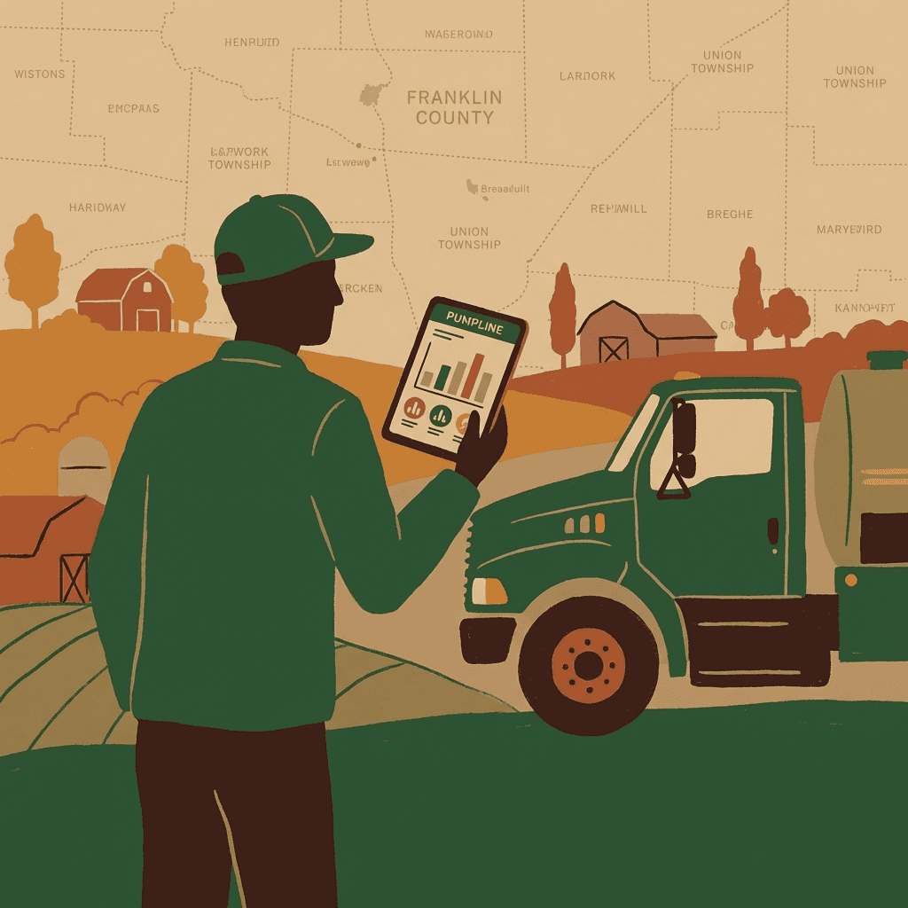 Septic service provider with truck